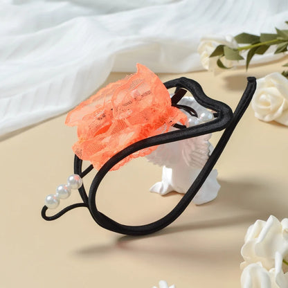 Orange Sheer Mesh 3D Pouch C String alternate view 11