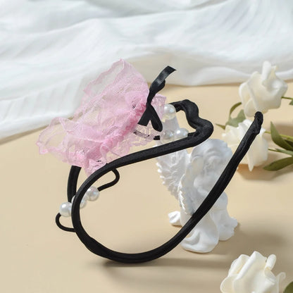 Pink Sheer Mesh 3D Pouch C String side view