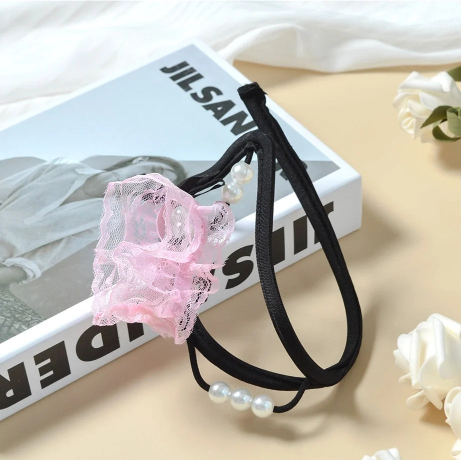 Pink Sheer Mesh 3D Pouch C String alternate view 5