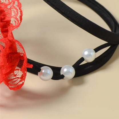 Red Sheer Mesh 3D Pouch C String alternate view 4