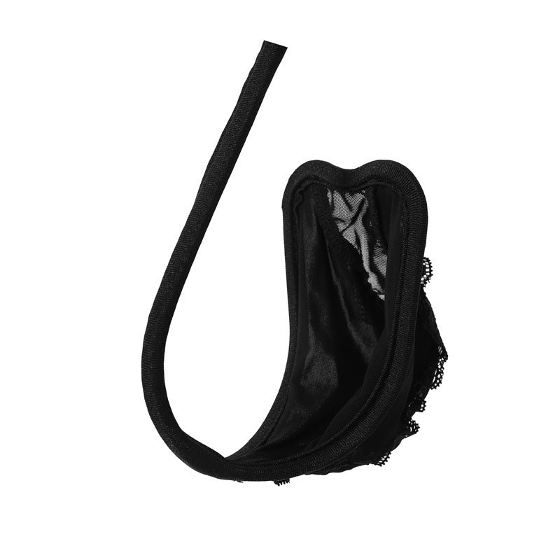 Black Lace Trim Pouch C String alternate view 14