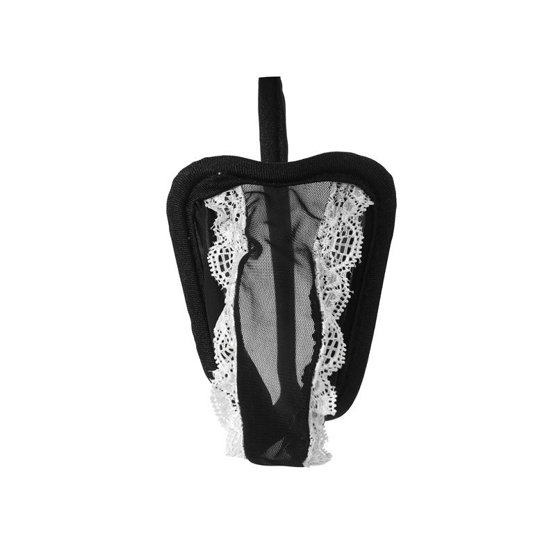 White Lace Trim Pouch C String alternate view 6