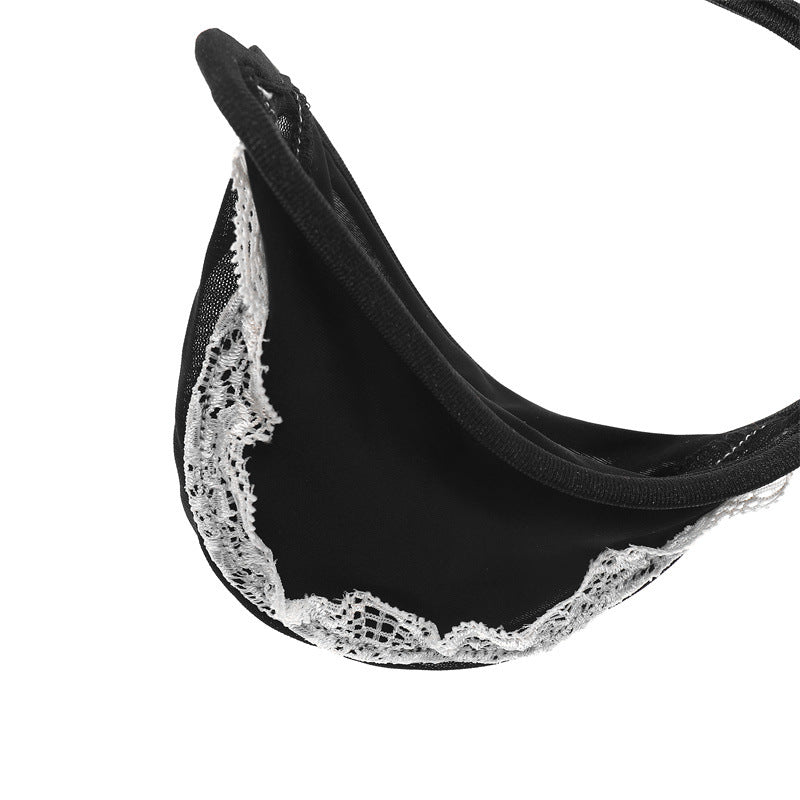 White Lace Trim Pouch C String alternate view 8
