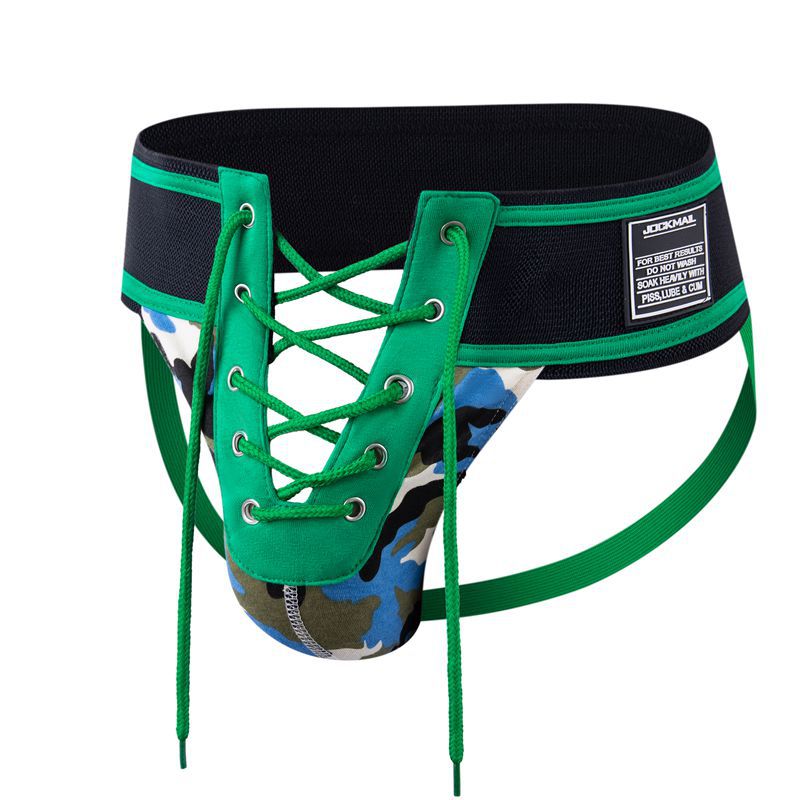 Lace Up Wide Waistband Cotton Jockstrap product view