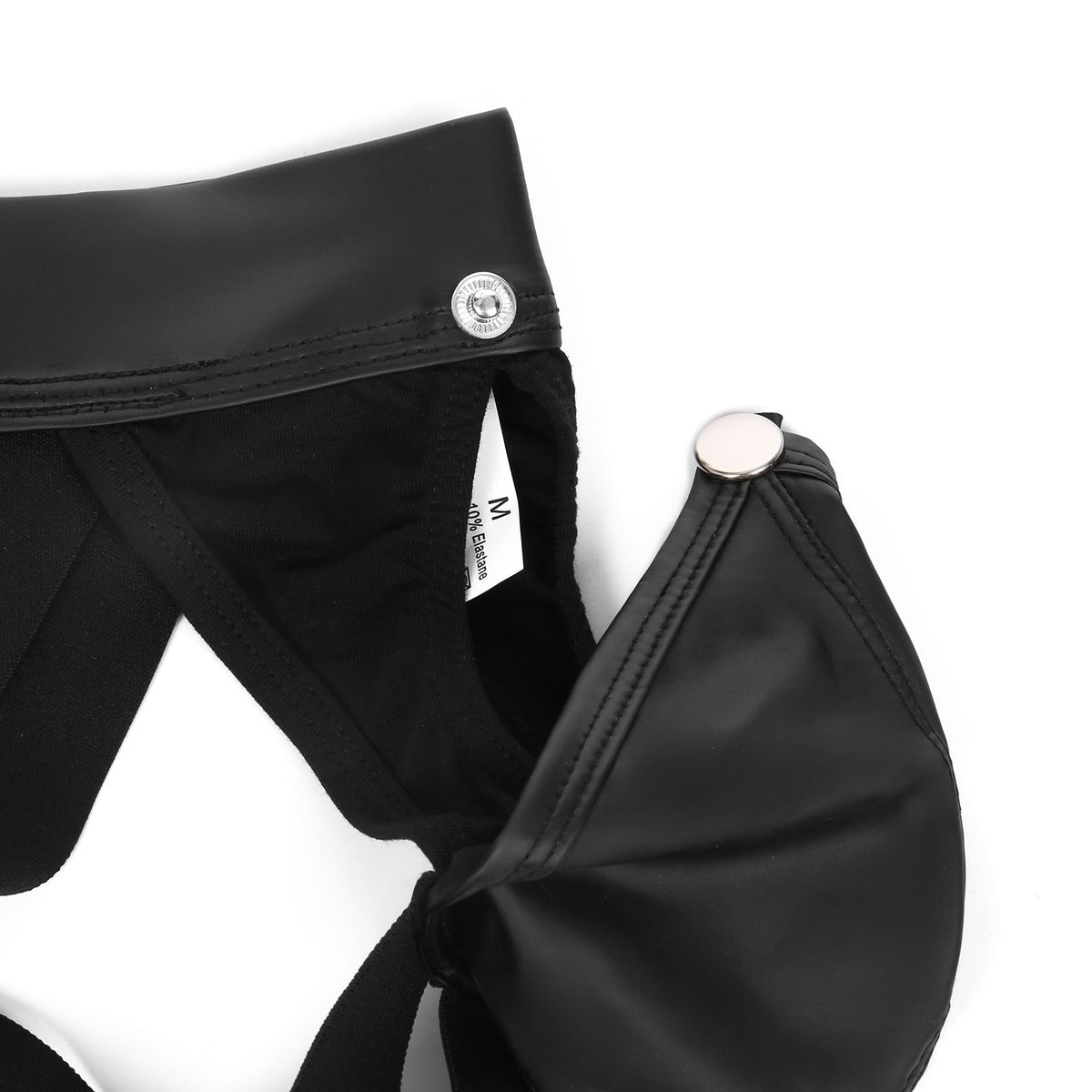 Detachable Pouch Faux Leather Jockstrap product view