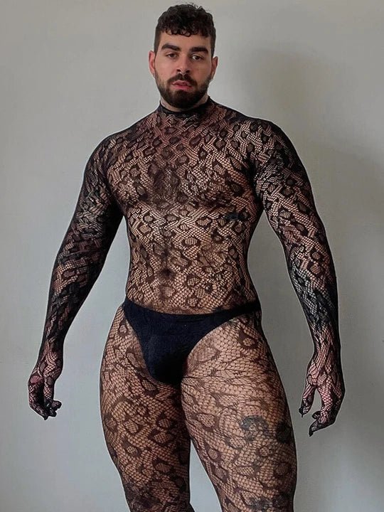 Leopard Leopard Print See Through Hollow Bodysuit alternate view 4