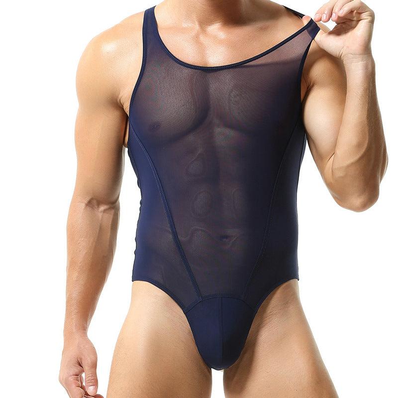 Mesh Solid Color Fitness Bodysuit