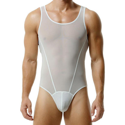 Mesh Solid Color Fitness Bodysuit