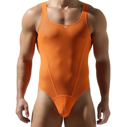 Mesh Solid Color Fitness Bodysuit