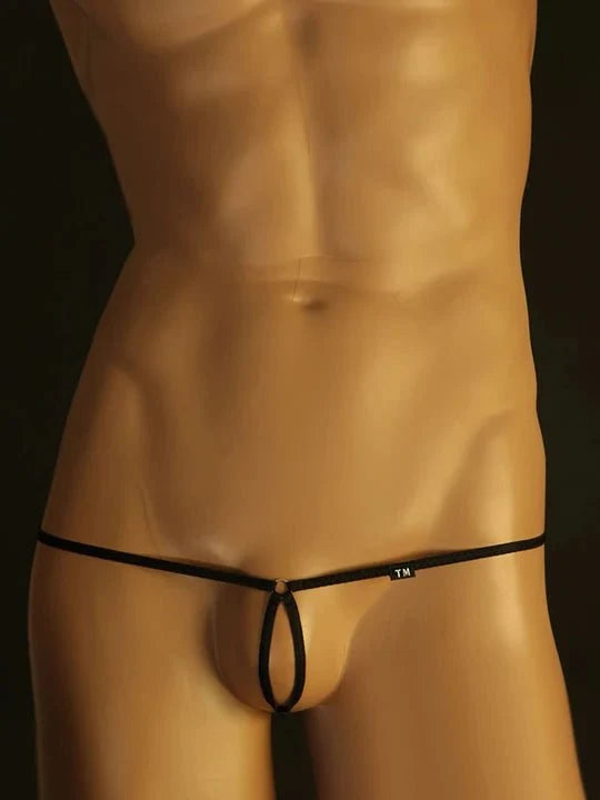 Black Single String Open Loop Micro G String alternate front view