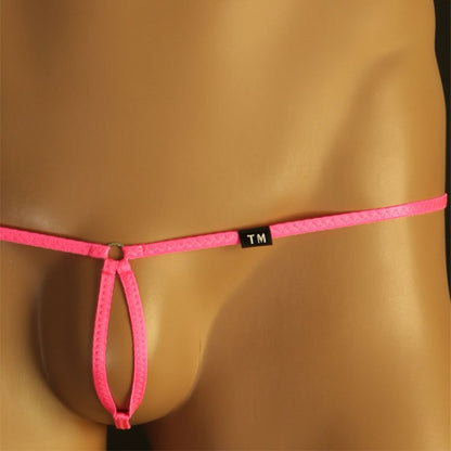 Pink Single String Open Loop Micro G String alternate front view