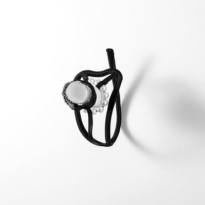 Black Mini Pearl Ring Lace C String alternate view 11