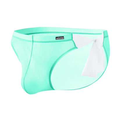 Sheer String Bikini Brief with Chiffon Bow