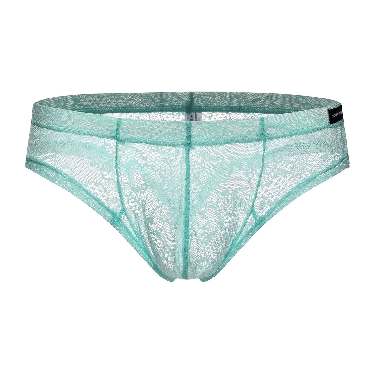 Mint Sheer Lace Square Cut Trunks flat lay