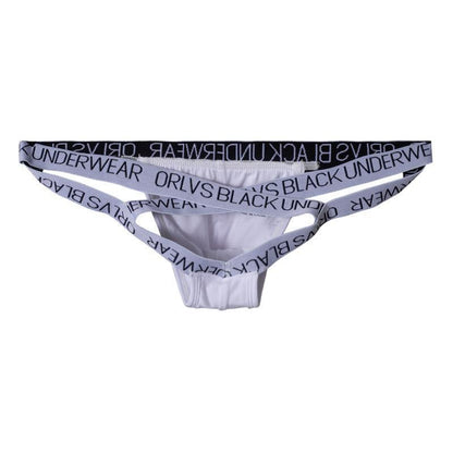 White Soft Modal Double Strap Open Back Jockstrap flat lay