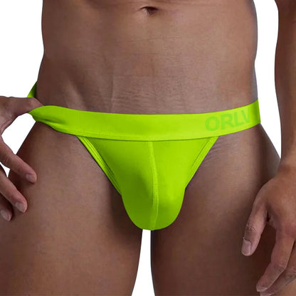 Green Soft Modal Contour Pouch T Back Thong pouch close up