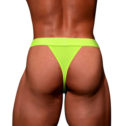 Green Soft Modal Contour Pouch T Back Thong rear close up