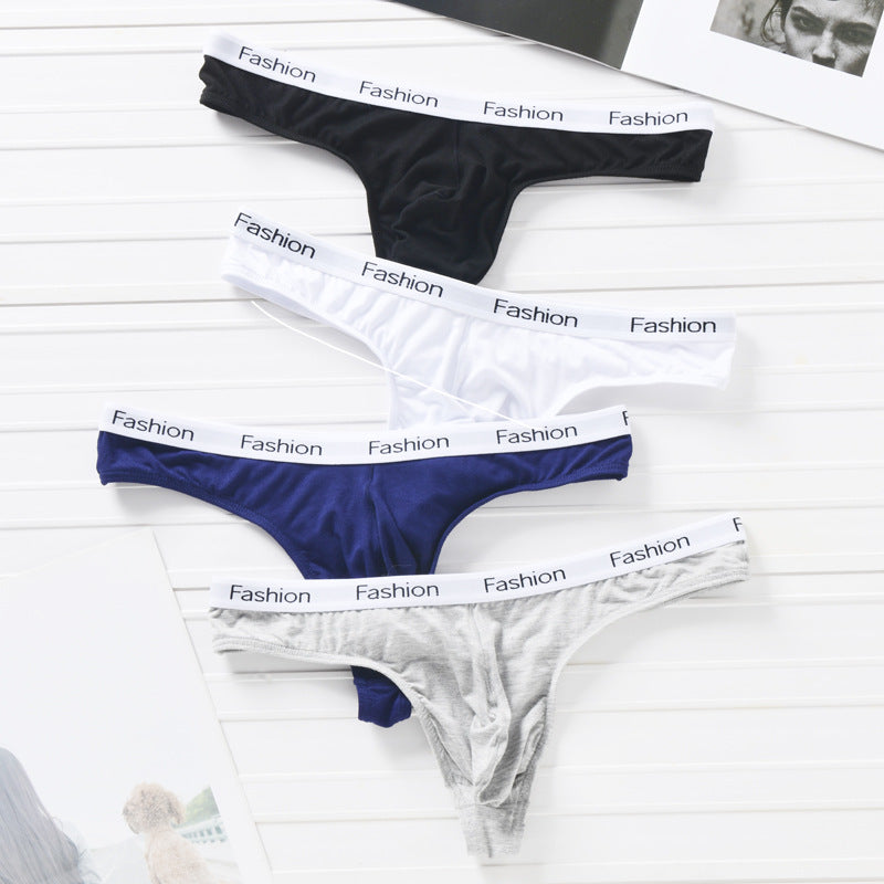 Soft Modal Logo Waistband T Back Thong product view