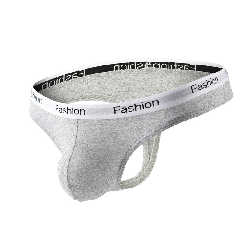 Grey Soft Modal Logo Waistband T Back Thong product view