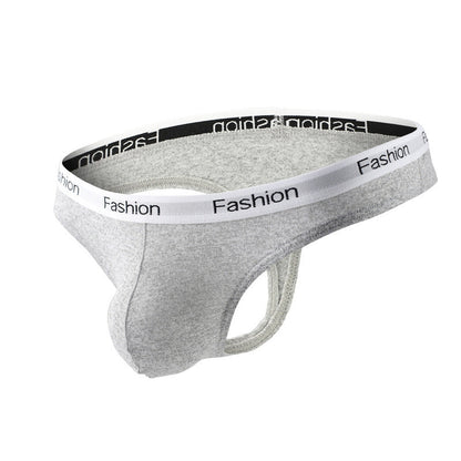 Grey Soft Modal Logo Waistband T Back Thong product view