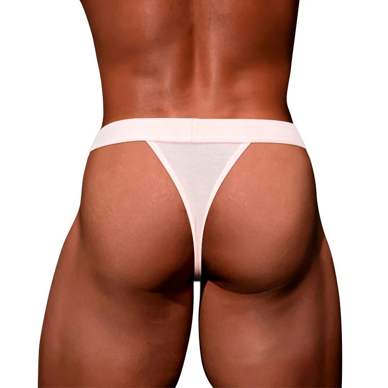 Pink Soft Modal Contour Pouch T Back Thong rear close up