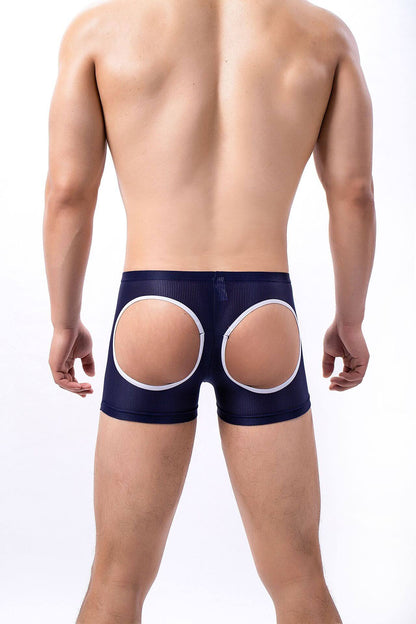 Detailed rear view showing Sheer Mesh Open Back Boxer Briefs