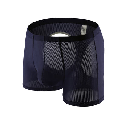 Sheer Mesh Open Back Boxer Briefs shown in flat lay