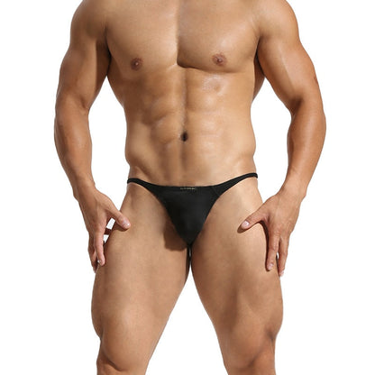 Breathable Nylon Low Rise T Back Thong profile view