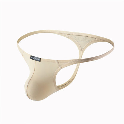 Nude Breathable Nylon Low Rise T Back Thong flat lay