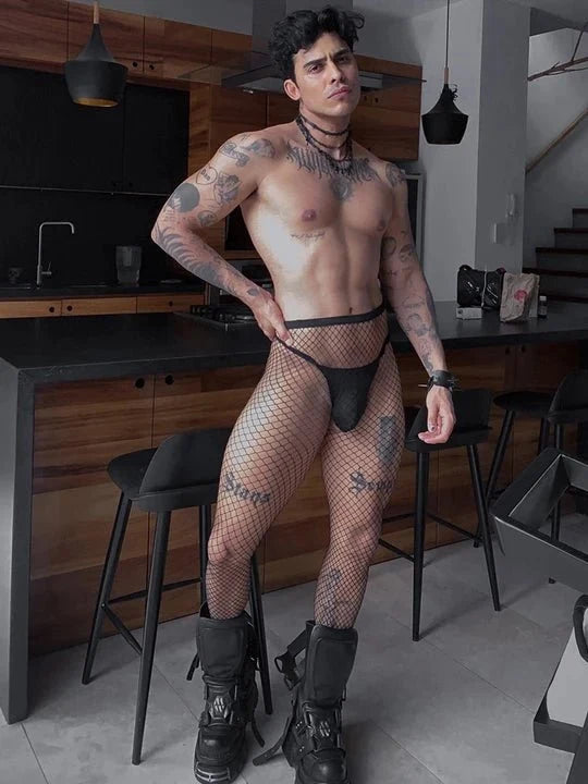 Open Crotch Rhinestone Fishnet Pantyhose alternate view 6