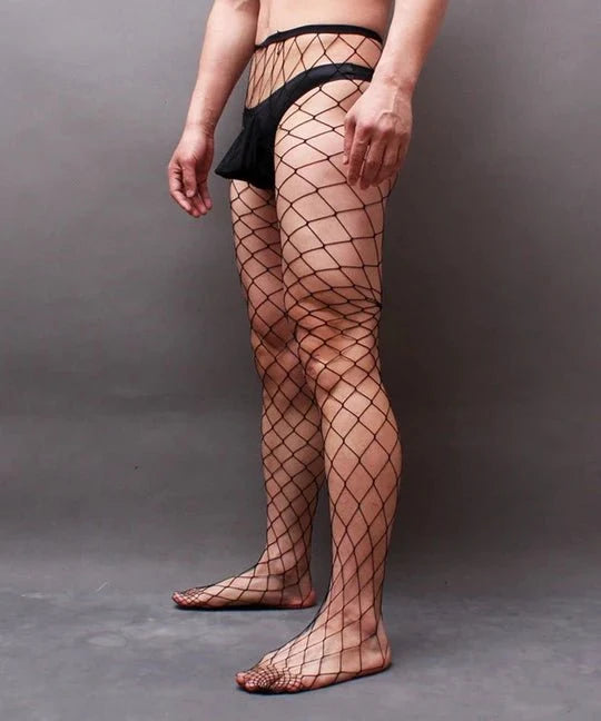 Open Crotch Rhinestone Fishnet Pantyhose