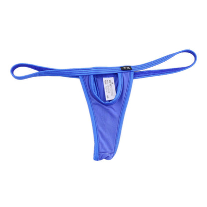 Blue Open Front Hollow Cutout Low Rise Thong flat lay