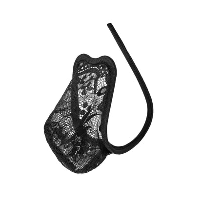 Black Paisley Lace Sheer Pouch C String alternate view 5