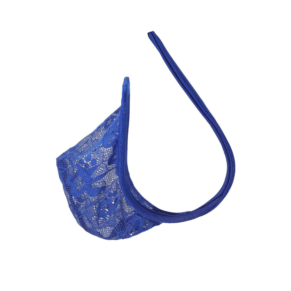 Royal Blue Paisley Lace Sheer Pouch C String alternate view 16