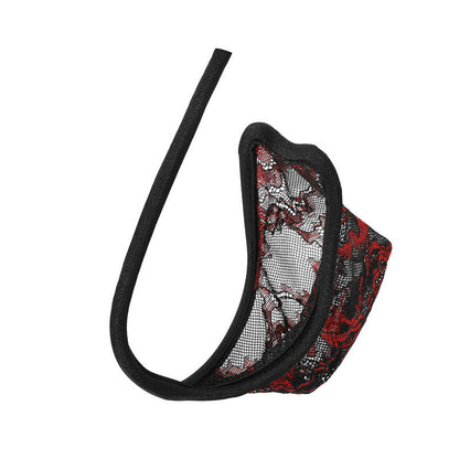 Black Pastel Floral Lace C String alternate view 11