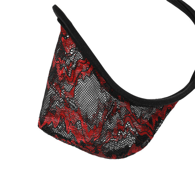 Black Pastel Floral Lace C String alternate view 13