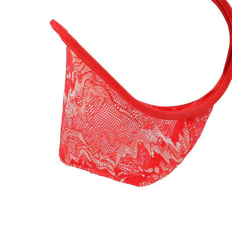 Red Pastel Floral Lace C String alternate view 17