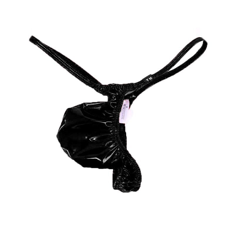 Flat lay of Wet Look Iron Ring G String