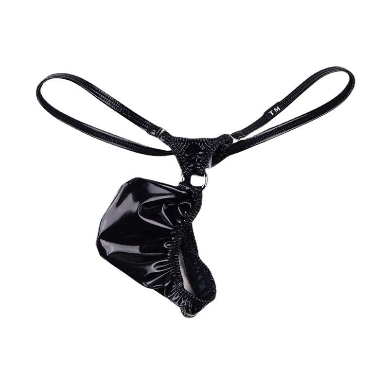 Studio flat lay of Wet Look Iron Ring G String