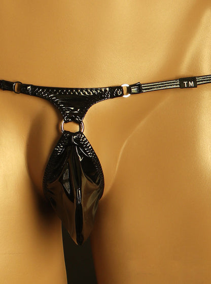 Detail view of Wet Look Iron Ring G String