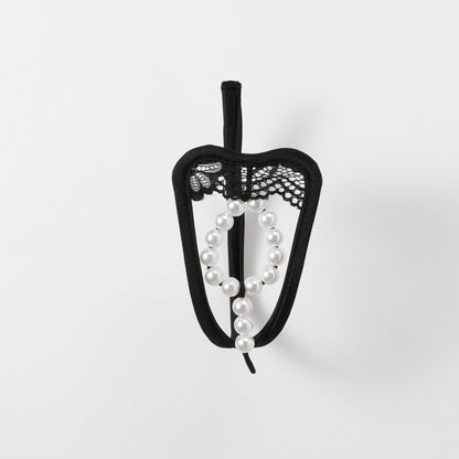 Pearl Ring Lace Cock Ring C String