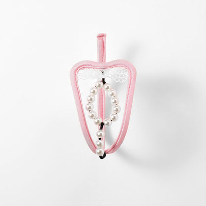 Pearl Ring Lace Cock Ring C String