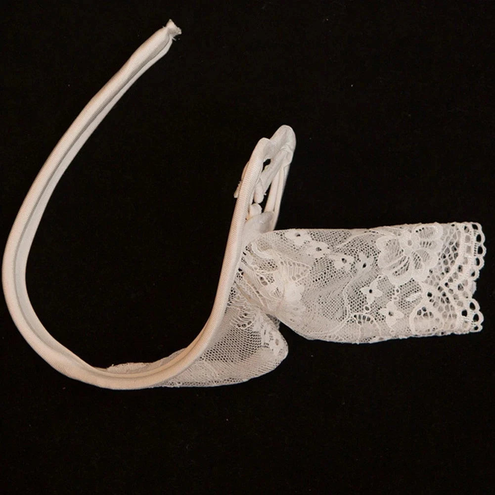 White Peek a Boo Lace C String alternate view 11
