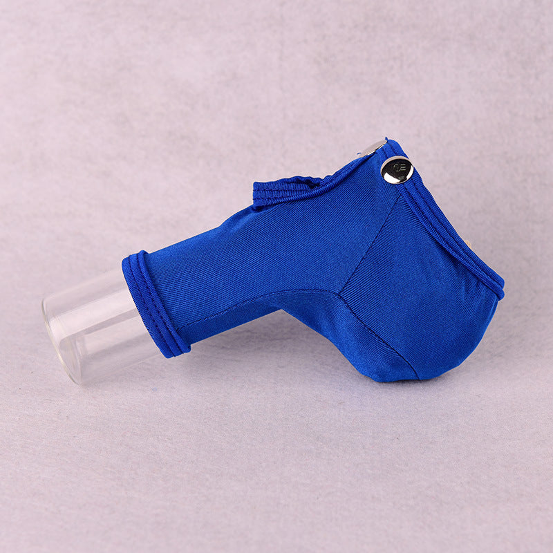 Blue Adjustable Snap Button Penis Sleeve Cock Sock side view