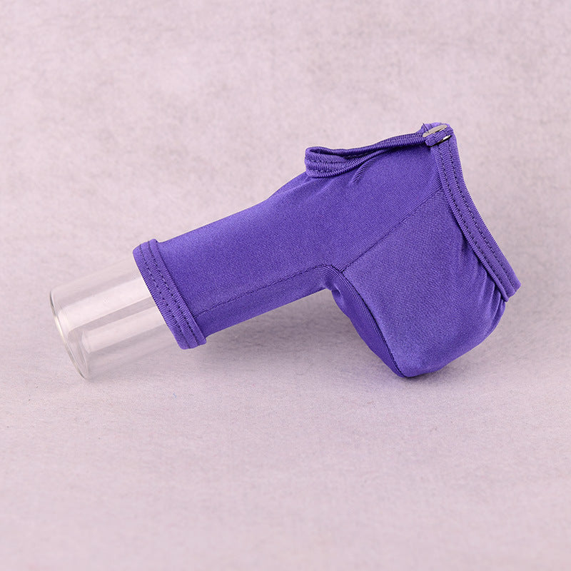 Purple Adjustable Snap Button Penis Sleeve Cock Sock side view