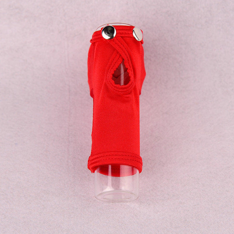 Red Adjustable Snap Button Penis Sleeve Cock Sock front view