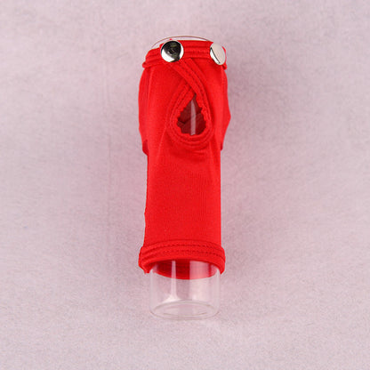 Red Adjustable Snap Button Penis Sleeve Cock Sock front view