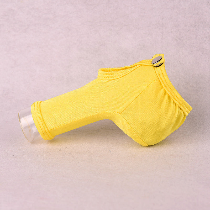Yellow Adjustable Snap Button Penis Sleeve Cock Sock side view