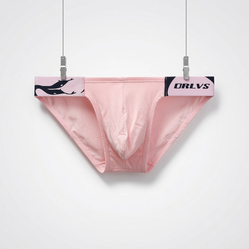 Detailed flat lay showing pink High Cut Modal Contour Pouch Briefs