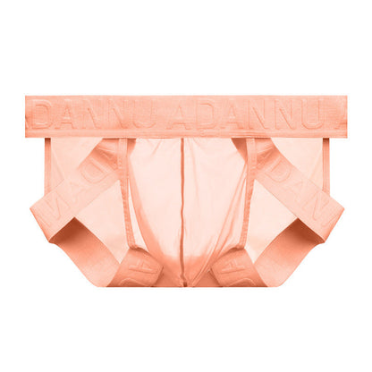 Pink Oversized Pouch Wide Waistband Jockstrap flat lay